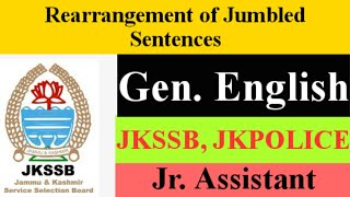 REARRANGEMENT OF JUMBLED SENTENCES l JKSSB Jr Assistant [upl. by Disario]