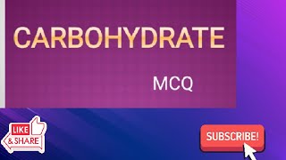 MCQ on Carbohydrate Carbohydrate Biochemistry [upl. by Phillida]