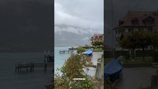 Rainy Cloudy Lake Brienz Brienzersee Iseltwald Bern Switzerland Shorts [upl. by Wehrle]