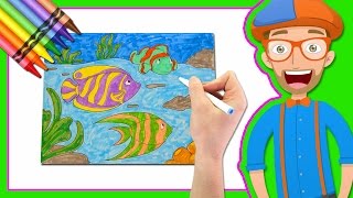 Learn Colors by Drawing with Blippi  Coloring Book [upl. by Amerigo69]