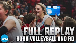 Nebraska vs Kansas 2022 NCAA volleyball second round  FULL REPLAY [upl. by Ezana]