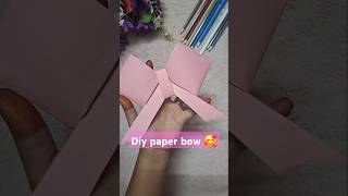 Diy how to make paper bow shorts youtubeshorts craft bowmaking papercraft trending viral diy [upl. by Edveh]