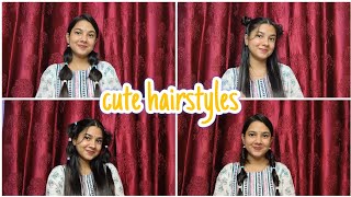 cute hairstyles  hair braids  ponytail  hairstyle  easy hairstyles [upl. by Royd]