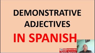 demonstrative adjectives in spanish este amp esta [upl. by Warila]