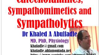 Catecholamines Sympathomimetics and Sympatholytics 42015 by Dr Khaled A Abulfadle [upl. by Eiramnwad347]