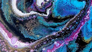 Fluid Painting  SPACE VAPOR  Psychedelic Acrylic Pour  Peace House Art [upl. by Chladek]