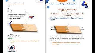 Exercice corrigé de cisaillement Joint collé en cisaillement [upl. by Hewet]