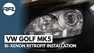 VW Golf Rabbit MKV MK5  HID Xenon DIY custom Headlight Upgrade installation [upl. by Safko563]