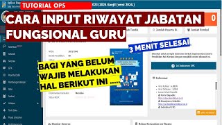 CARA INPUT RIWAYAT JABATAN FUNGSIONAL DI DAPODIK [upl. by Ahseenat]