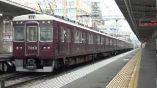 【阪急電鉄】7000系7010F普通三宮行塚口1110Hankyu7000Tsukaguchi [upl. by Dolli]