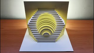 Pop Up Card｜Kirigami Art Tutorial｜Geometry Architecture｜JR Kirigami Art 71 [upl. by Ennayehc]