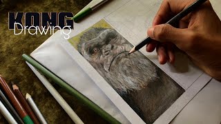 How To Draw Kong  realistic  Godzilla x Kong The New Empire [upl. by Carmela]