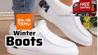 Winter boots thermal winter ankle boots temu winterboots wintercollection giftideas [upl. by Cho]