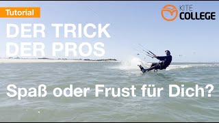 Kitecollege Kitesurf Tutorial I Der Trick der Pros I Fahren oder Parken [upl. by Francoise]