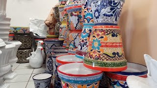 Cerámica azul Talavera Molcajetes y Macetas  Artesanías Ma Elena [upl. by Audris]