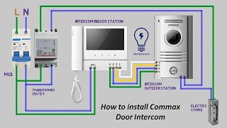 Wiring and connection of the commax video door phone  installation video phone commax [upl. by Heng581]