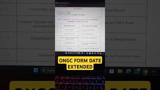 ONGC Apprentices Online Form Fill up Date Extended shorts ytshorts education form onlineforms [upl. by Ybor]