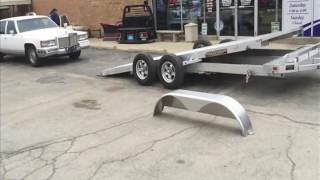 Loading a Cadillac on an Aluma trailer 8216 Tilt deck car hauler super lite [upl. by Flessel]