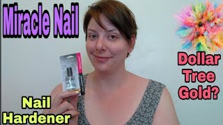 Diamond Cosmetics Miracle Nail Nail Hardener Dollar Tree Gold [upl. by Enelyahs]