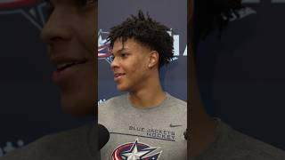 Cayden Lindstrom speaks on his FIRST SKATE AS A BLUE JACKET  CBJ Today 7224 [upl. by Mera]