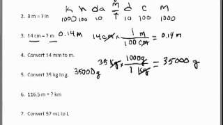 Dimensional Analysis Problems 1 metric conversions [upl. by Filmore]