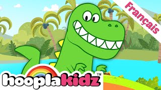 Chanson de dinosaure  Comptines Pour Les Bébé Par HooplaKidz Français [upl. by Ardnayek424]