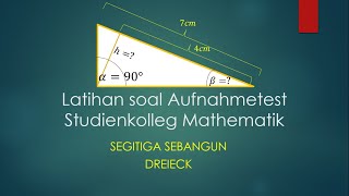 Aufnahmetest Mathematik Studienkolleg  Geometrie [upl. by Gilbertine]