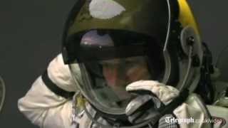 Daredevil stuntman Felix Baumgartner carries out test jump from edge of space [upl. by Grannie]