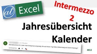 Jahresübersicht in Excel 2016 erstellen  Mehrere Einträge pro Zelle [upl. by Acissehc]