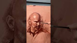 Today’s bistre tonal underpainting of Thomas I painted live on the Tisch Academy [upl. by Sidras]