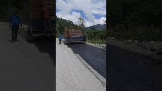 Rural Road Construction DBST Myagdi Beni Nepal Civil ytshorts Engineer Highway Beautiful [upl. by Fornof]