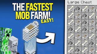 Minecraft BEST Mob Farm Tutorial  FASTEST  76000 PHR [upl. by Tenrag]