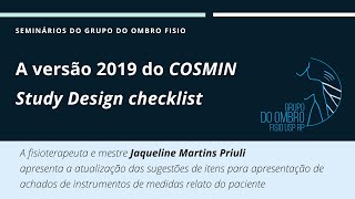 A versão 2019 do COSMIN Study Design Checklist [upl. by Noakes]