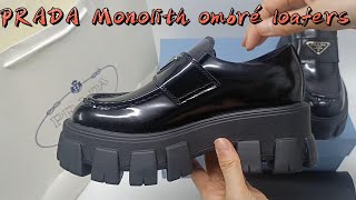 Prada Monolith ombré brushed leather loafers [upl. by Danyette]