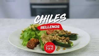 Chiles rellenos de queso  Cocina Fácil [upl. by Annauj]