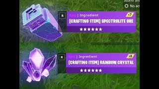 FOUND INGREDIENT SPECTROLITE ORE AND RAINBOW CRYSTAL 6 STARS FORTNITE PVE [upl. by Melloney]