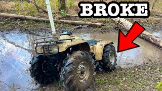 BUILT Honda Fourwheeler GOES MUDDING [upl. by Acinna232]