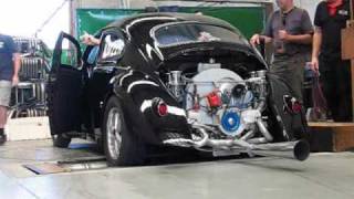 Rod Richardson Black Chopped VW Beetle on Dyno  2276cc [upl. by Casper537]