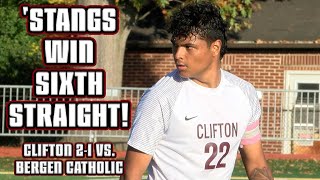 Clifton 2 Bergen Catholic 1  HS Boys Soccer  Mustangs Win Sixth Straight Match [upl. by Biles]