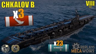 Aircraft Carrier Chkalov B 3 Kills amp 172k Damage  World of Warships Gameplay [upl. by Akemrej807]