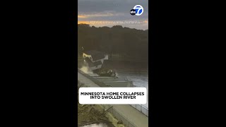 House collapses into swollen river near failing Minnesota dam [upl. by Berners198]