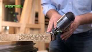 Verstek en cirkels zagen met de Festool decoupeerzaag PSC 420  Festool Quick Guide [upl. by Eleaffar]