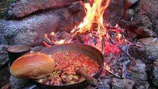 English Breakfast Bushcraft Camp Kitchen [upl. by Aisanat]