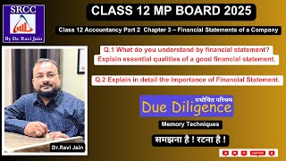 MOST IMPORTANT THEORY QUESTION  ANSWER  FINANCIAL STATEMENTS OF A COMPANY  I  CLASS 12 MP BOARD [upl. by Yekcor]