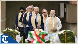 G20 Summit 2023 India LIVE Arrival and welcome of G20 Heads of Delegations at Rajghat [upl. by Ahsii]