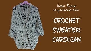 DIY Tutorial  Crochet Sweater Cardigan Heklani Kardigan [upl. by Yarrum]