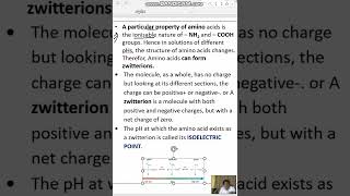 A particular property of amino acids is the ionizable nature of – NH2 and – COOH groups [upl. by Lipfert]