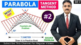 HOW TO DRAW PARABOLA BY TANGENT METHOD IN ENGINEERING DRAWING PROBLEM 2 [upl. by Galatia]