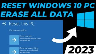 Reset windows 10 PC remove everything to factory settings  How to erase all data 2024 [upl. by Nylear]