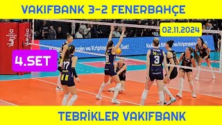 Vakıfbank 32 Fenerbahçe Medicana 02112024 [upl. by Beaufert]